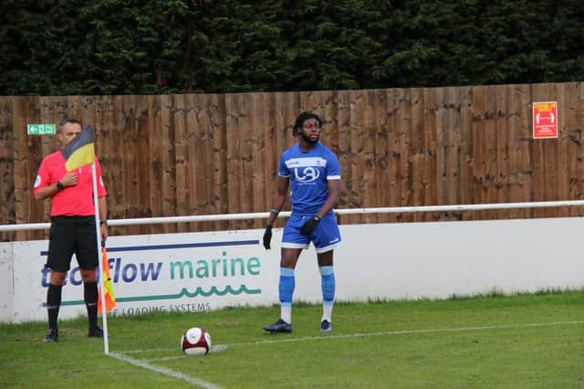 Claudio Ofosu in action for Pools (photo: Alex Chandy)