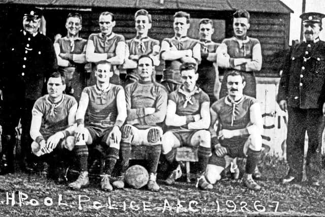 The West Hartlepool Police football team in 1926, with Pc Richardson pictured front row, second right.