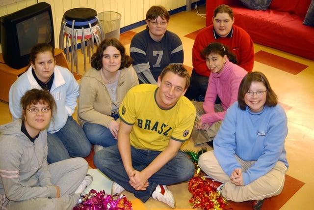 Getting ready for the Peterlee Youth Centre Christmas party in 2004.