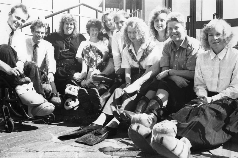 South Shields Town Hall planning department held a fund raising day "funny footwear"day in May 1990 for charity. Did you take part?