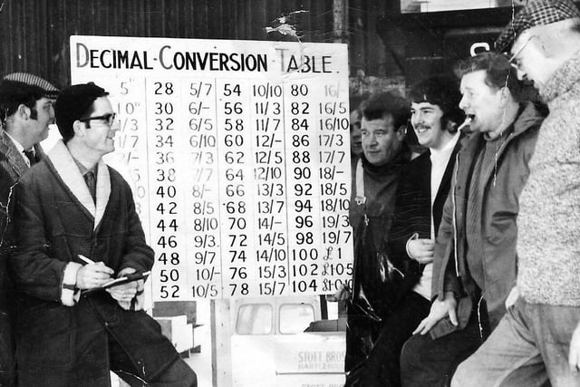 Pictured is a large conversion chart used by the fishermen at Hartlepool Fish Quay when everything turned decimal back in 1971.