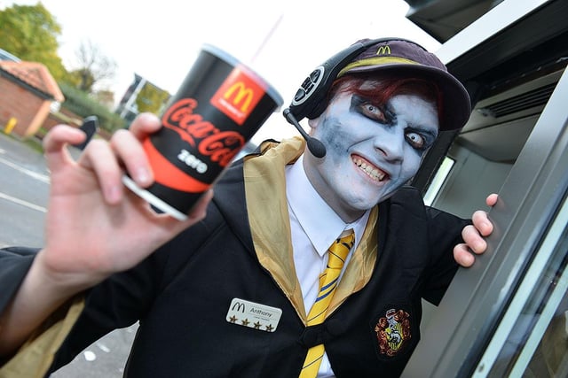 Anthony Brown got dressed up in style to operate the drive through at Marina Mcdonalds during the Halloween charity event 7 years ago.