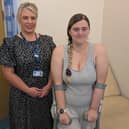 Emily Hanley (right) with senior surgical care practitioner Beth Alderton.