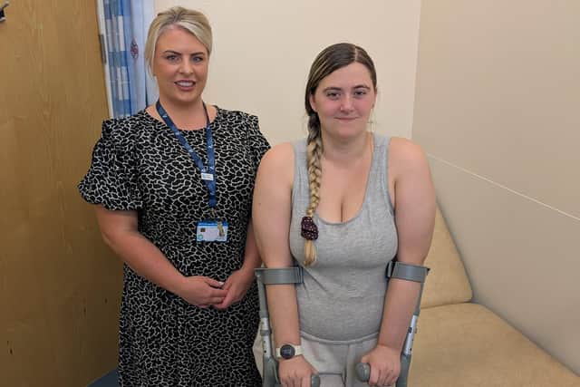 Emily Hanley (right) with senior surgical care practitioner Beth Alderton.