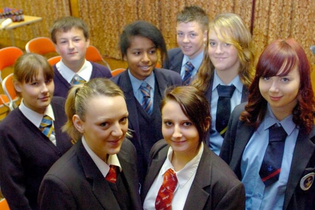 Louise Purdy, front left, and Rebecca Angus, front right, represented the school in a cooking competition against rivals from St Michael's, Carmel College and St Leonard's School in 2009.