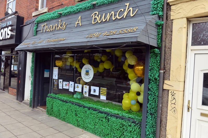 One of the businesses decked out in support