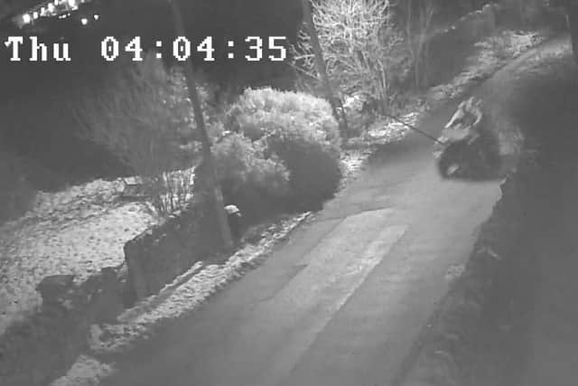 CCTV footage of the quad bike raiders attempting to escape.