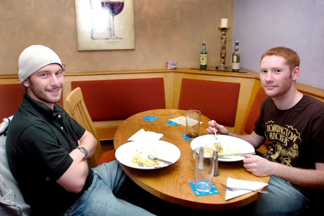 Enjoying a meal in the Golden Lion in 2007.