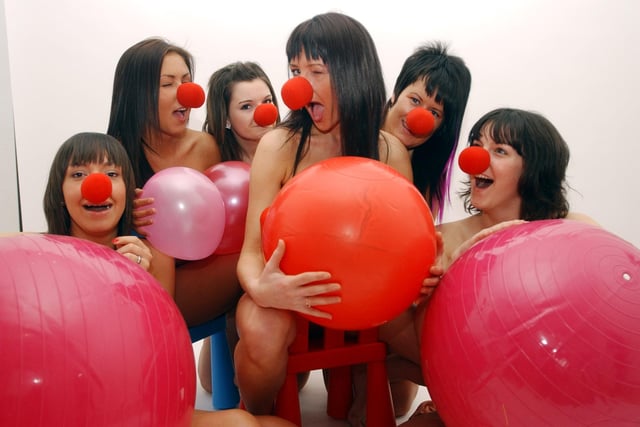 These friends strike a post at Exposure Photography Studio for Comic Relief in 2007.