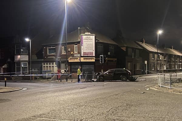 The scene of the incident in Brenda Road, Hartlepool, on Tuesday evening. Picture by FRANK REID.