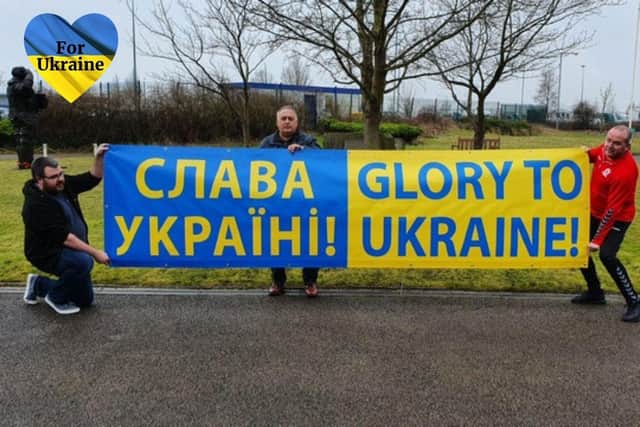Middlesbrough fans show support for Ukraine
