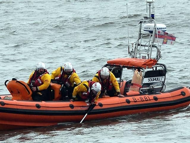Rescue teams were called after a dinghy capsized near the Hartlepool shore./Photo: Hartlepool RNLI/Tom Collins