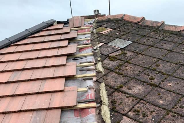 A roof constructed by roofer Joseph Gardener leaked the first time it rained.