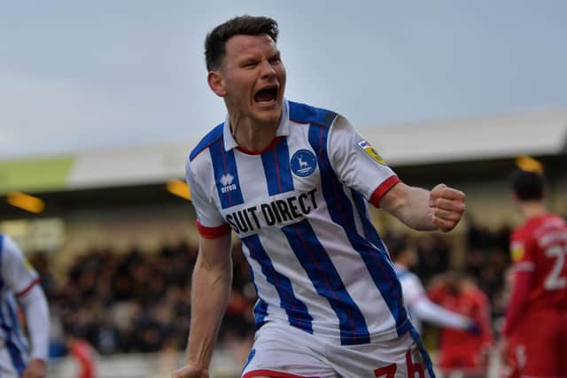 Connor Jennings scored his first goal for Hartlepool United in the 3-3 draw with Walsall. (Photo:Scott Llewellyn| MI News)