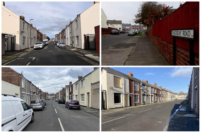 Some of the streets where most Hartlepool crime is currently reported to be taking place.
