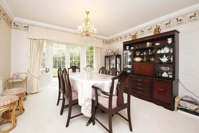 The dining room provides the perfect space to entertain guests.