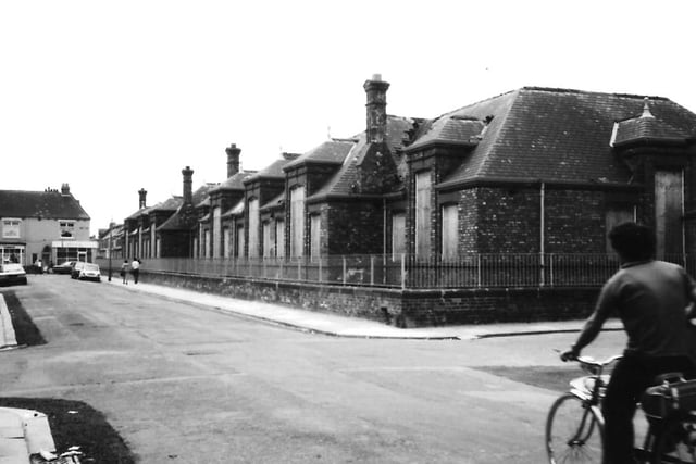 The school building was photographed in 1982 before demolition in Young Street looking west towards Murray Street. Photo: Hartlepool Library Service.