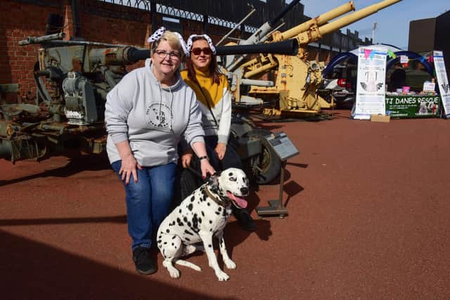 Shirley Plummer (left) and Jane Thompson of the DAS Dalmation Sanctuary with 'Bosley' at the Heugh Battery Doggy Fun day on Saturday.