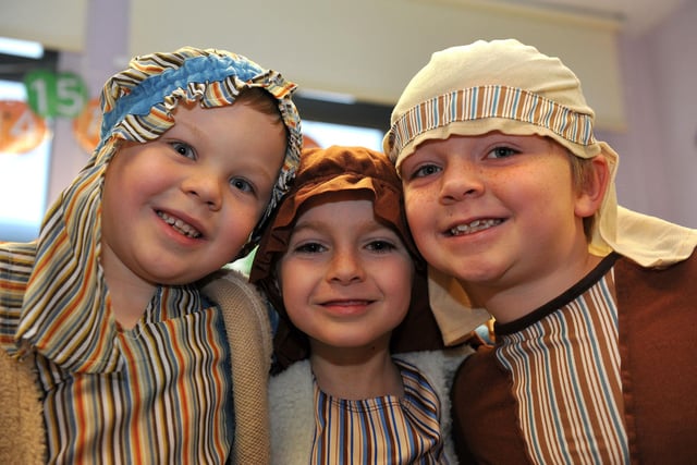 Pupils dress as shepherds in 2012.