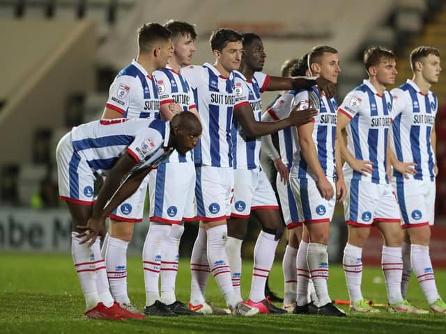 Hartlepool United face Mansfield Town away Friday night.