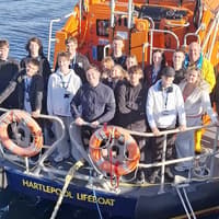 Hartlepool College of Further Education students learn about the work of LNLI lifeboat service
