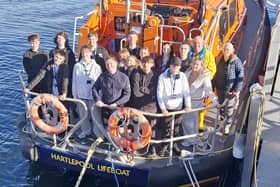 Hartlepool College of Further Education public services students pictured on the Hartlepool RNLI all weather lifeboat.
