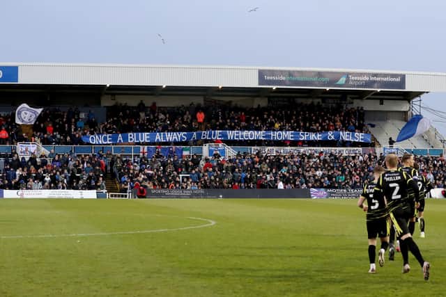 Hartlepool United fans will be back in their original seats this weekend for the visit of Stevenage after the clubs fan experiment. (Credit: Mark Fletcher | MI News)