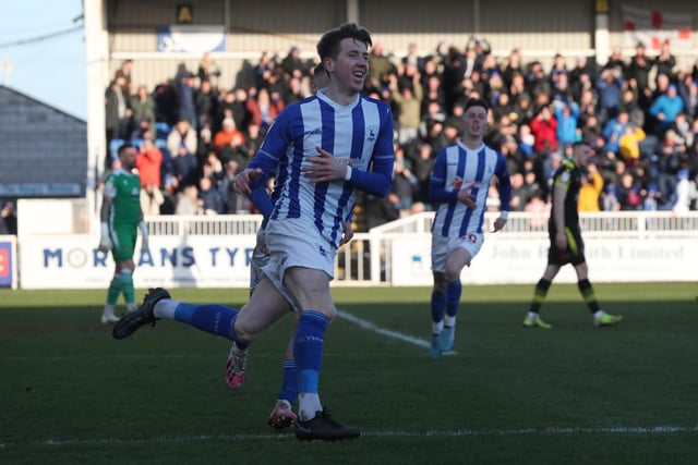 Crawford has developed into an important player for Pools this season scoring his first goal in the draw with Sutton United. (Credit: Mark Fletcher | MI News)