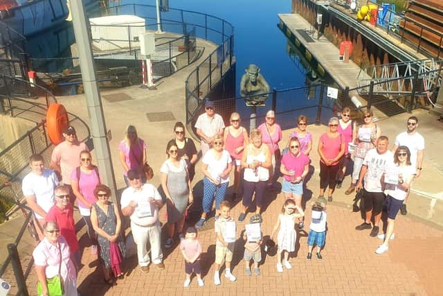 Many walkers this year wore pink in memory of Karen McIntosh.