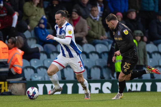 Jamie Sterry was left out of the Hartlepool United starting line-up to face Carlisle United. (Credit: Mike Morese | MI News)