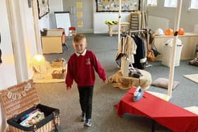 Alfie Robinson walking through a section of the curiosity area at West View Primary School./Photo: Frank Reid
