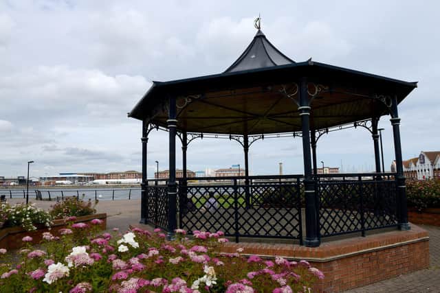 The bandstand, on Maritime Avenue at Hartlepool Marina where the robbery occurred. Picture by Frank Reid