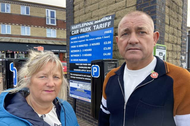Angela Brumwell, owner of Bar Central, and Ken Hedley, owner of the Lock Gates, have warned motorists of the void transaction receipts which say Parking Ticket at the top.