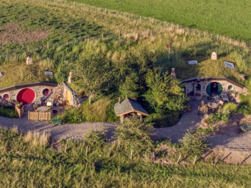 The two houfs are built into a hillside and offer complete privacy.