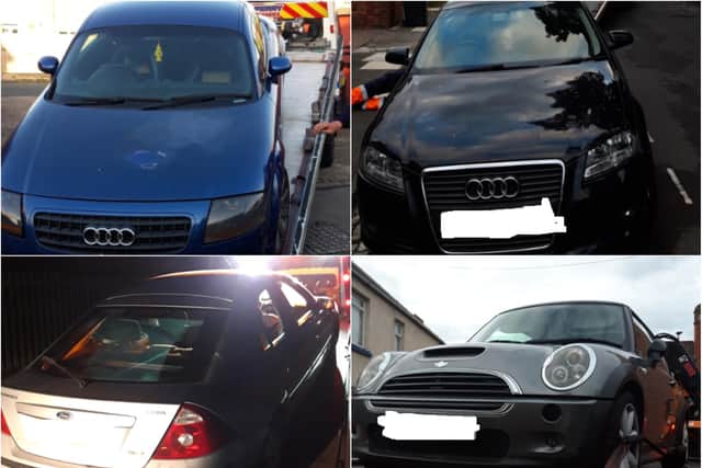 Police in Hartlepool have seized four cars.