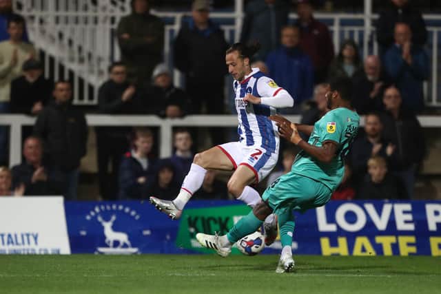 Jamie Sterry is a doubt for Hartlepool United's League Two meeting with Doncaster Rovers. (Credit: Mark Fletcher | MI News)