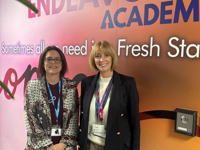 Kerrie Whelan (left), headteacher at Endeavour Academy, and Melissa Garrett, programme manager at Young Enterprise.