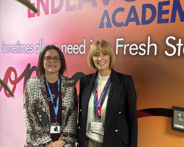 Kerrie Whelan (left), headteacher at Endeavour Academy, and Melissa Garrett, programme manager at Young Enterprise.