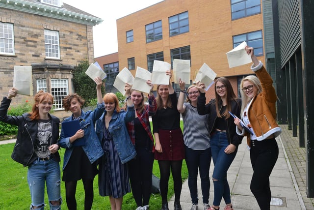 GCSE results day at St Anthony's Catholic Academy, in Sunderland, in 2018.