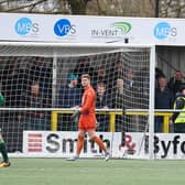 Ben Killip of Hartlepool United reacts after conceding an early goal during the Vanarama National League match between Sutton United  and Hartlepool United at the Knights Community Stadium, Gander Green Lane,, Sutton on Saturday 14th March 2020. (Credit: Paul Paxford | MI News) SUTTON, ENGLAND - MARCH 14TH