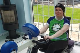 Danyelle Clarke raised over £1,500 for the air ambulance despite her life-changing injuries.
