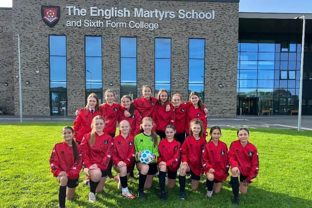 English Martyrs Under 13 girls football team.