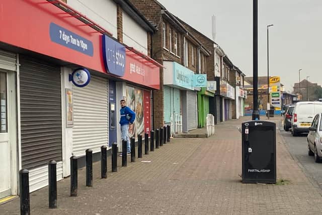 Shutters down as businesses in Wynyard Road were forced to close during the incident.