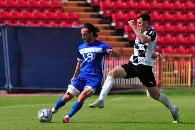 Jamie Sterry in action during the Gateshead FC v HUFC game. Pre-season friendly. 24-07-2021. Picture by Bernadette Malcolmson