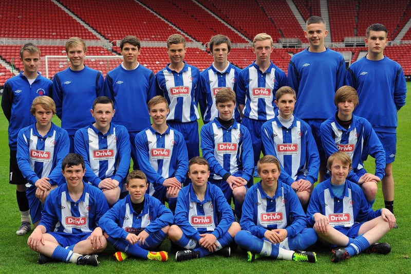 Hartlepool Schools' under 15 side prepare to face Middlesbrough Schools'  under 15 side at the Riverside Stadium in the 2013 County Cup final.