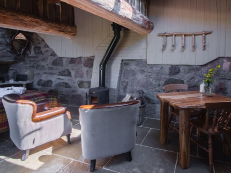 There's a wood burner to keep things cosy when the Scottish weather turns chilly.