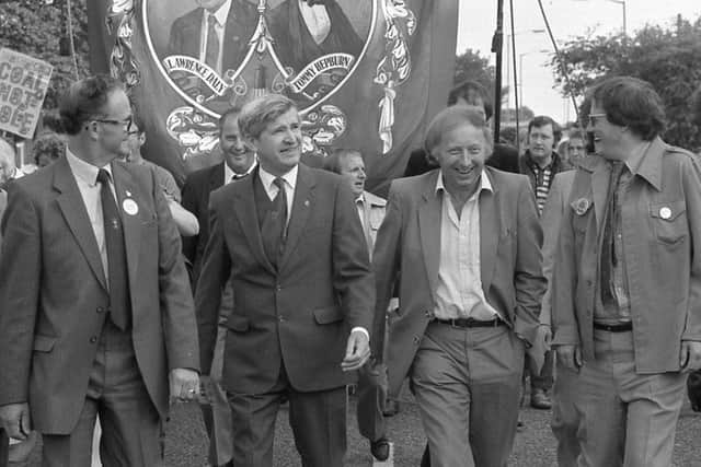 NUM leader Arthur Scargill on a visit to Easington in 1984.