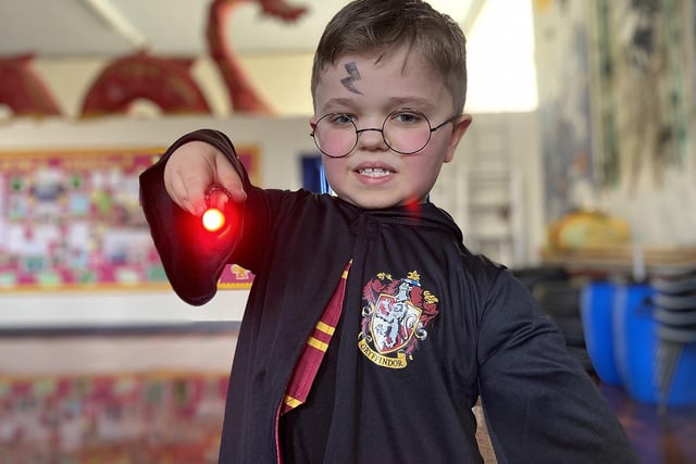 Heath dresses as Harry Potter as part of the 2023 World Book Day.