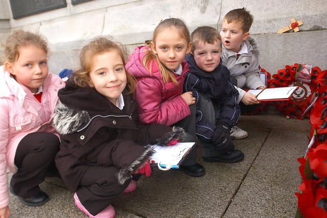 An important visit for these pupils to the war memorial 17 years ago.