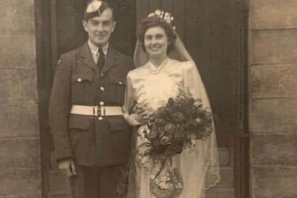 John and wife Grace on their wedding day